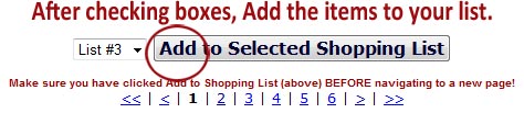 Add to selected shopping list